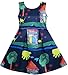 Sunny Fashion Girls Dress Tree House Cat Butterfly Bird Flower Print