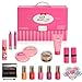 IQ Toys Pretend Makeup Set for Girls Complete Princess Girls Washable Makeup Palette Cosmetic Kit in a Carry Case with Mirror Non Toxic