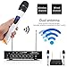 EIVOTOR 2-Channel Professional Portable VHF Wireless Microphone System with 2 Handheld Microphones for Karaoke Singing Machine, Home KTV Set (White A)
