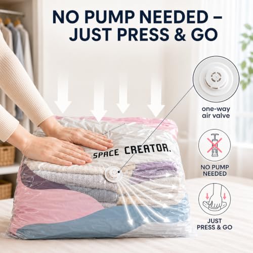 4Pcs No Pump Vacuum Storage Bags, Large Better Life Space Bags Cube photo 11