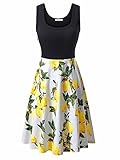 KIRA Women's Vintage Scoop Neck Midi Dress Sleeveless A-line Cocktail Party Tank Dress (Small, 6500-8)