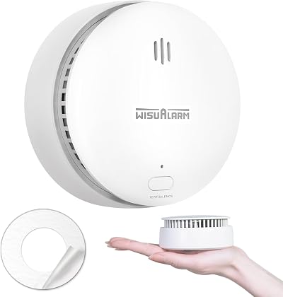 WISUALARM Smoke Alarm 10-Year Battery EN14604 Cert Fire Alarm with Test Silence