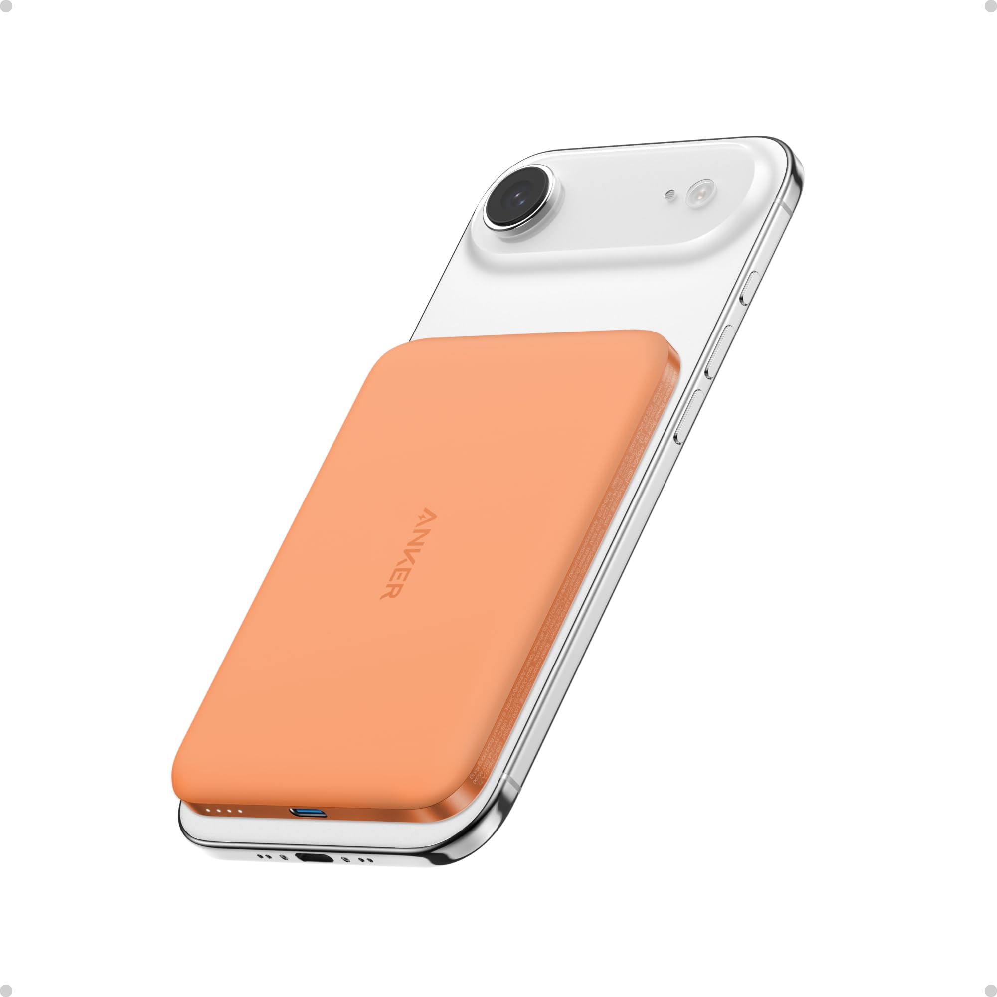 Anker Nano MagSafe Power Bank, Ultra-Slim 5,000mAh Magnetic Wireless Charging Battery, Qi2 Certified 15W Max MagSafe-Compatible Portable Charger, Ergonomic Design, for iPhone Air/17/16 Series