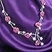 Glamorousky Elegant Rose Necklace with Silver Austrian Element Crystals and Crystal Glass