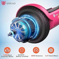 SISIGAD Hoverboard, with Bluetooth and Colorful