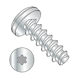 Steel Thread Rolling Screw for Plastic, Zinc Plated, Pan Head, Star Drive, #2-28 Thread Size, 3/4