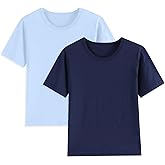 2 Pack Cotton Boys Kids Tshirts Short Sleeve Summer Tops Clothes Tee Shirts for Toddlers(Age 2-14)