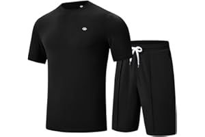 MoFiz Mens Tracksuits 2 Piece Short Set Outfits Cozy Lightweight Sweatsuits Active Running Sports Casual Sets