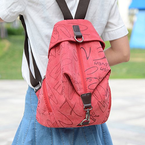 image for MiCoolker Canvas Backpack Sports Shoulders Bag Classic Vintage Student