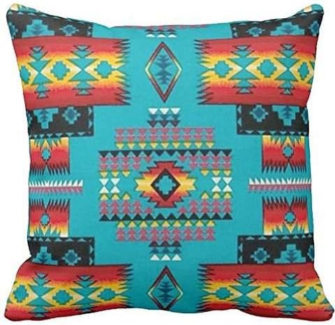Native American Indian, Western Turquoise Print pillow case 20*20