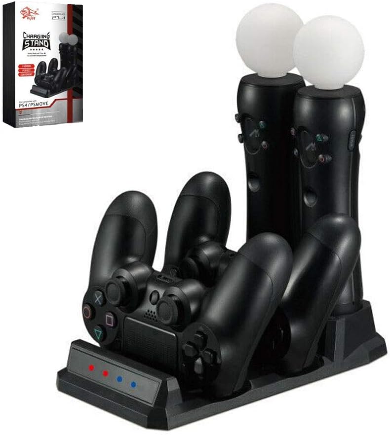 Quad Charging Dock Station for Two PS4/PSVR/Move Motion Controllers 4
