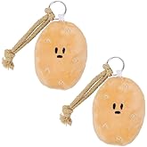 KOOBOOK 2Pcs Funny Kawaii Potato Keychain Pendant with Squeaky Sound Cute Positive Potato Charm Creative Potato Key Ring for Backpacks Car Mirrors Hanging Accessory