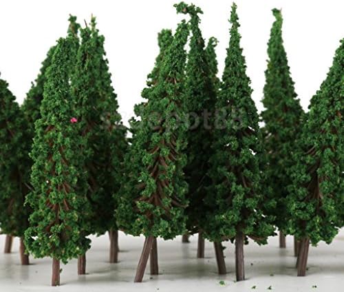 SHALLEN 50pcs Pagoda Trees Model Train Garden Scenery Wargame Diorama Layout HO OO