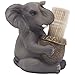 Decorative Lucky Elephant Toothpick Holder Figurine with Faux Wicker Basket of Wooden Toothpicks for African Jungle Safari Decor Statuettes & Sculptures Featuring Zoo Animals As Unique Novelty Gifts