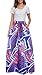 Afibi Women African Printed Casual Maxi Skirt Flared Skirt Multisize A Line Skirt (X-Large, Pattern 5)