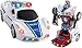 Battery Operated Bump and Go Transformers Toys for Kids Car Transformer Robot Police Car Toy Realistic Engine Sounds and Beautiful Flash Lights (Police Racing Car)