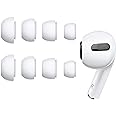 Acediar Replacement Ear Tips Compatible with AirPods Pro1/2 [4 Pairs], Silicon Earbuds Tips with Noise Reduction Hole, Fit in The Charging Case (Sizes XS/S/M/L, White)