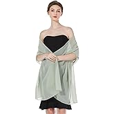 BEAUZSUZSANA Women Chiffon Shawls and Wraps for Evening Dresses Wedding Party Travel Scarves Pashmina Bikini Cover Up