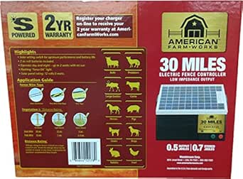 American Farmworks 30 Mile Solar Powered Low Impedance Charger Industrial Scientific Amazon Com