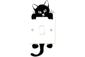 Cute Black Cat Switch Stickers Home Bedroom Decor Nursery Room Funny Light Wall Decal Vinyl Stickers. Convenient Design