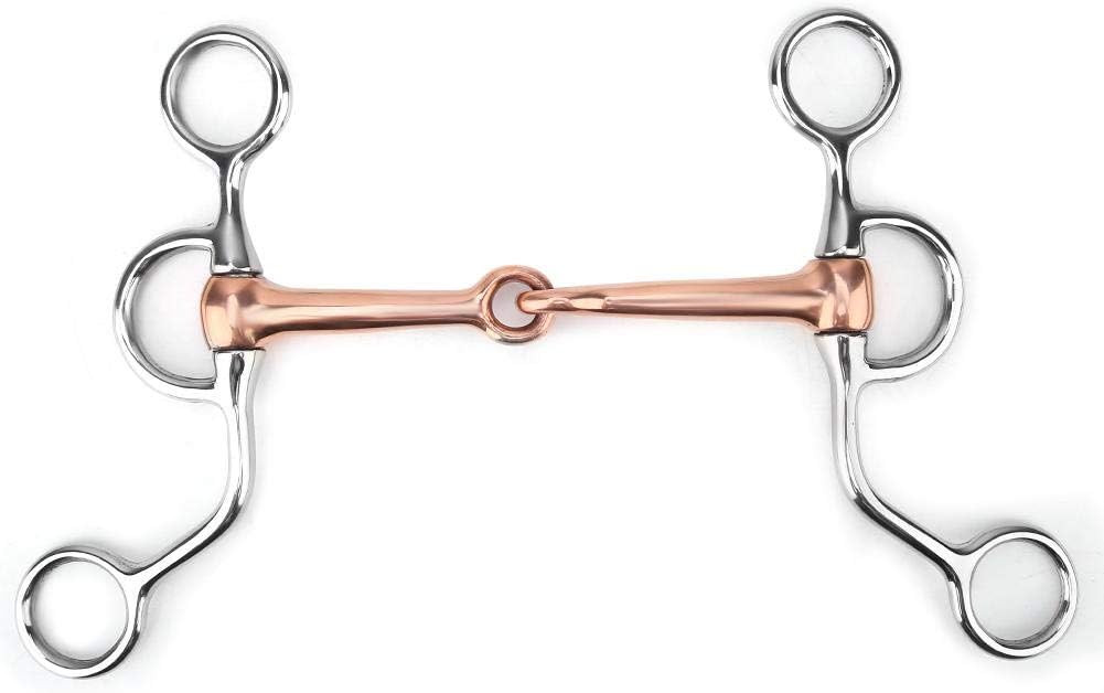 Horse Snaffle Chew Stainless Steel Training Bit Copper jointed Month Snaffle Bit French Link Loose Ring Copper Snaffle Racing Accessory