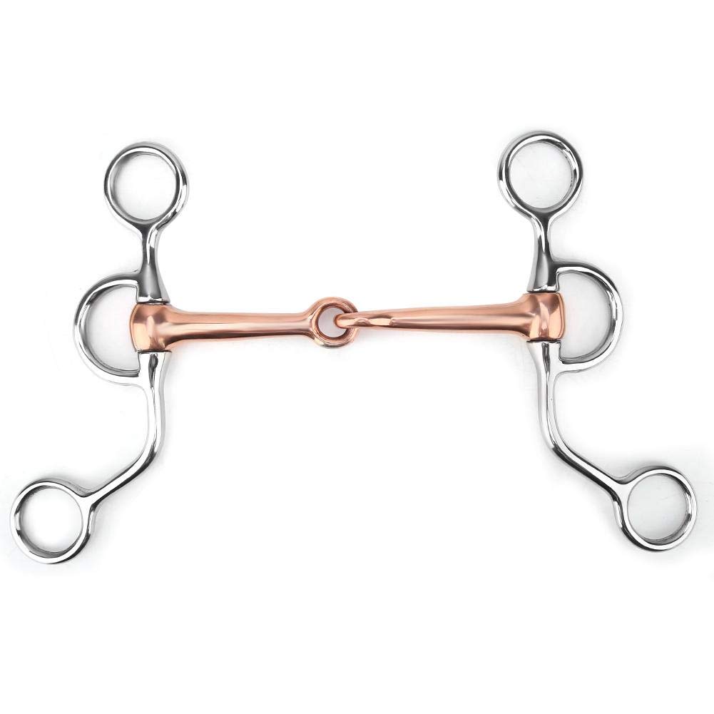 Horse Snaffle Chew Stainless Steel Training Bit Copper jointed Month Snaffle Bit French Link Loose Ring Copper Snaffle Racing Accessory