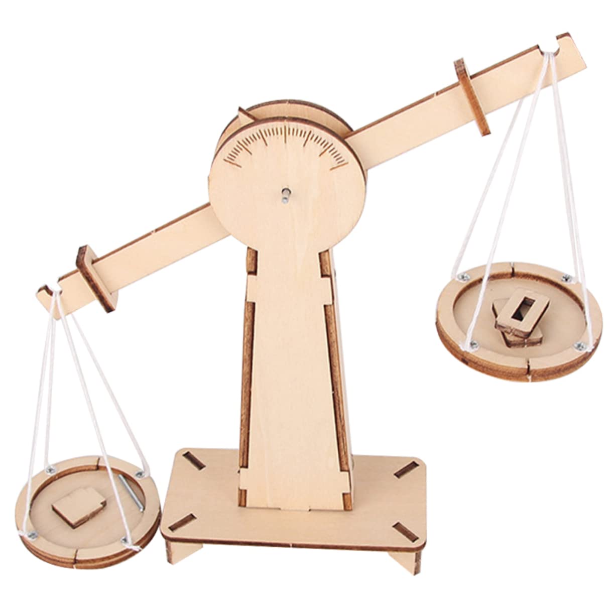 Photo 1 of LALADEFIEE Wood Balance Scale Model Assembly Science Educational Craft for Easy to Assemble for Preschool Classroom Handmade Balance Scale for Boys