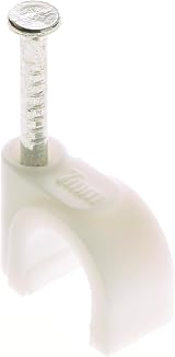 Keple 9mm Round White Cable Clips 100 Pack Electrical Ethernet TV Wire view 2
