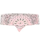 Paisley Pink Chop Top Doo Wrap Premium Bandana Headwrap with Rhinestones