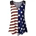 Oksale Women American Flag Print Lace Insert V-Neck Tank Tops Summer Plus Size Shirt Blouse (Multicolor B, XXL)