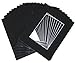 Pack of 25 11x14 Black Picture Mats Mattes with White Core Bevel Cut for 8x10 Photo +Backing +Bags