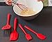 KC-SD6 5 Pieces Non-stick Silicone Baking Set Kitchen Cooking Utensils Spatula Slotted Turner