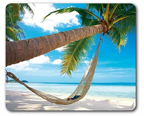 1art1 Plages Tapis De Souris Plage De Rêves Avec Palmier