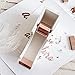 White Marble Texture Desktop Adhesive Tape Dispenser Rose Gold Tone 1