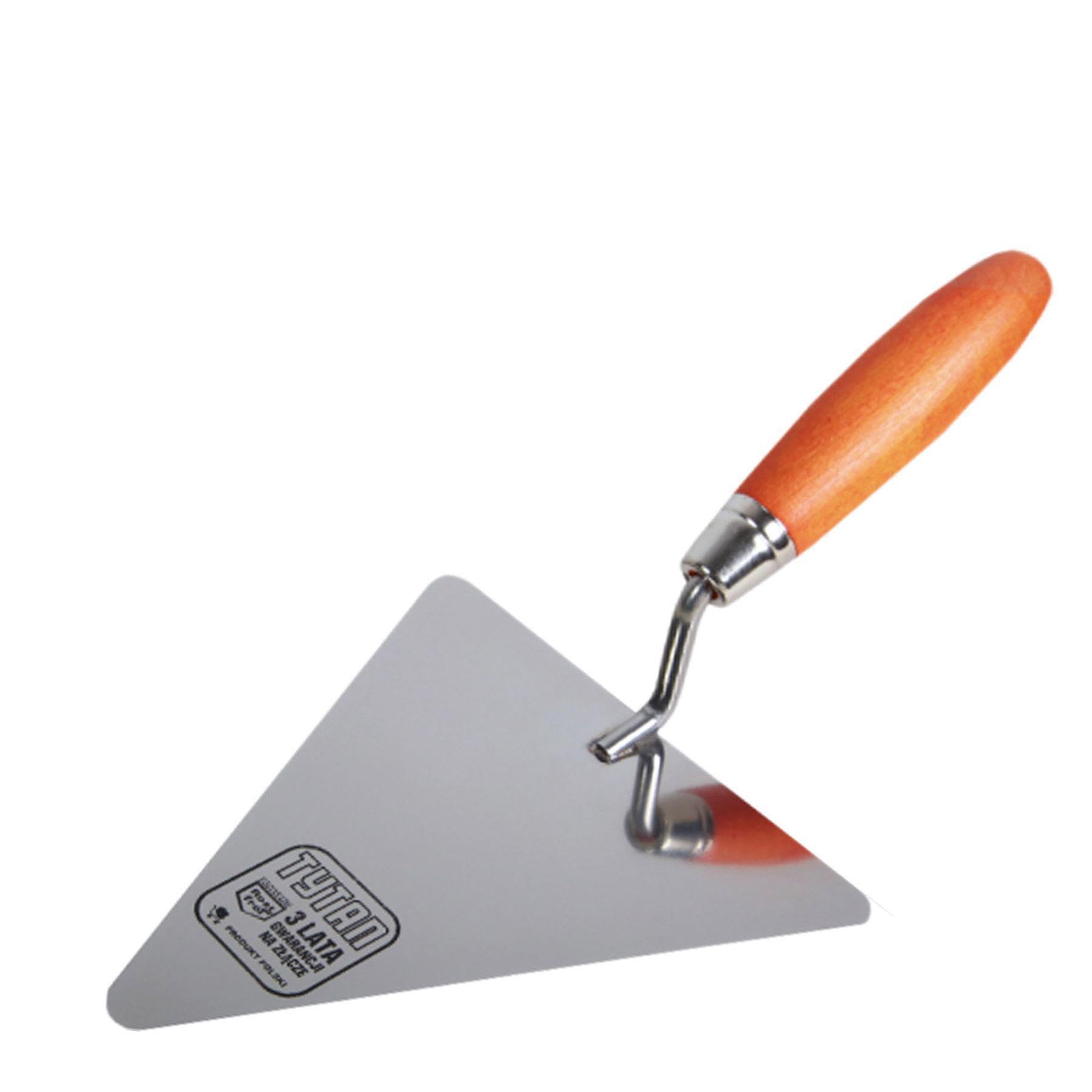Toolty Stainless Steel Triangular Brick Trowel - 200mm - Wooden Handle - for Brickwork and Plastering - DIY - TLTY-0206T