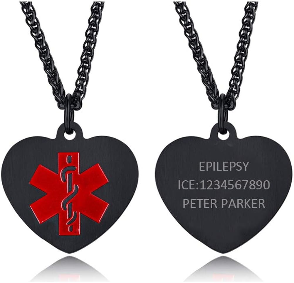 XUANPAI Customized Personalized Emergency Pendant Medical Alert Heart