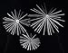 Zeckos Set of 3 Silver Finish Bursting Metal Star Wall Hangings