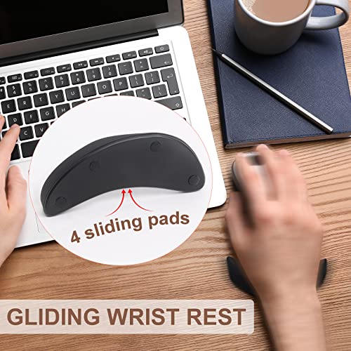 MOSROAD 2 Pieces Gliding Palm Rest, Ergonomic Mouse Wrist Rest, Sliding