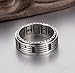 ALEXTINA Men's 8MM Stainless Steel Yin Yang Spinner Ring Ba Gua Feng Shui Eight Trigrams Signet Band