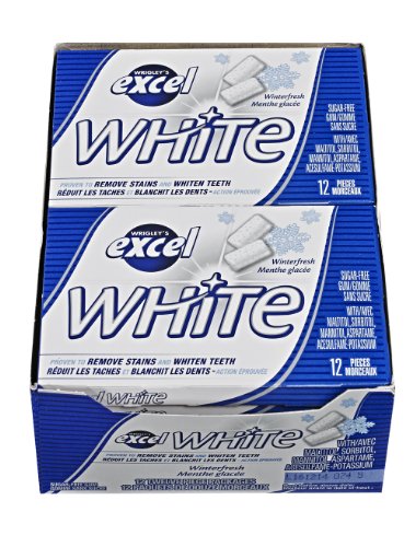 Excel White Sugar-Free Gum, Winterfresh, 12 Count