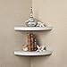 Danya B. Small Floating Wall Mount Laminate Corner Radial Accent Shelves (Set of 2) (White)