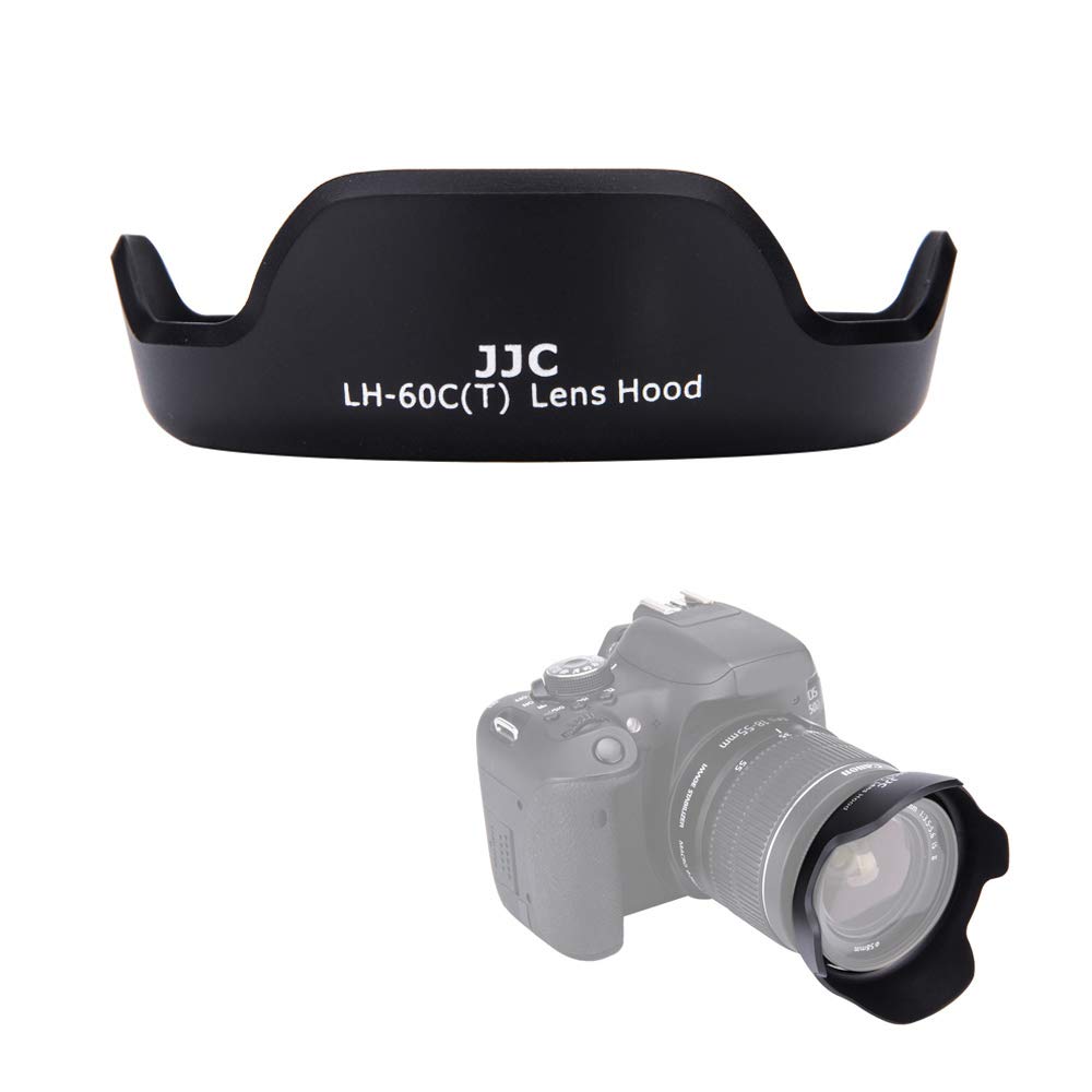 JJC EW-60C Dedicated Reversible Lens Hood Shade for Canon EOS 2000D 1300D 1200D Rebel T7 T6 T5 T4i T3i T2i Camera with Kit Lens Canon EF-S 18-55mm f/3.5-5.6 is II,Replace OEM Canon EW-60C Lens Hood