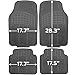 OxGord Universal Fit Front/Rear 4-Piece Full Set Ridged Heavy Duty Rubber Floor Mat - (Gray)