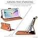 SHIELDON Leather Slim Fit Wallet Case with Stand Function, Credit Card Compartments and Magnetic Flap for Samsung Galaxy S6 Edge, Brown