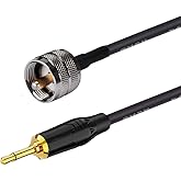 supmory UHF macho PL259 a 0.138 in mono 1/8 "TS adaptador de enchufe estéreo Cable de extensión de antena de radio 1.6 pies
