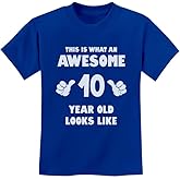 Tstars Awesome 10 Year Old Birthday Shirt for Kids - Funny Gift for Boy or Girl Age 10 - Youth Celebration T-Shirt