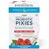 Nordic Naturals Kids Probiotic Pixies - Probiotic Powder for Children's Digestive Health, Sugar-Free, Vegetarian, Vegan - 30 Count, Berry