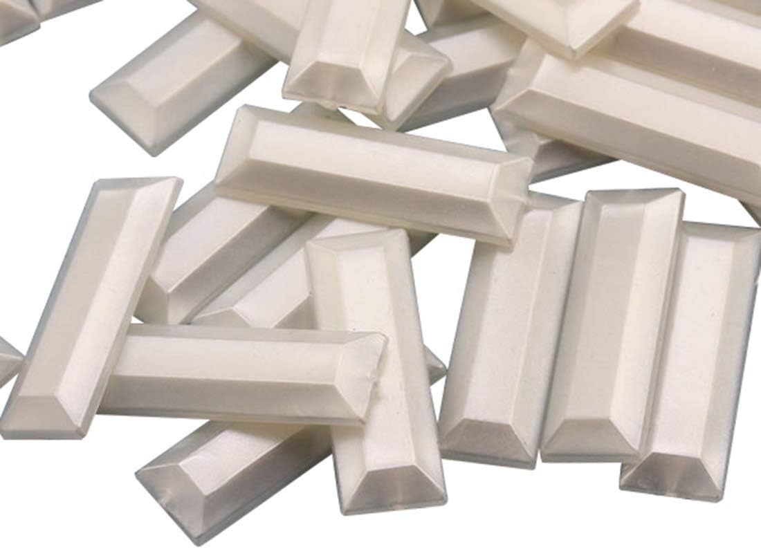 Allstarco 22x7mm Pearl (Molded) .PRL Baguette Flat Back Rectangle Acrylic Rhinestones Plastic Gems for Crafts Costume Embelishments Card Making Jewels Jewelry Making Cosplay Jewels 40 PCS