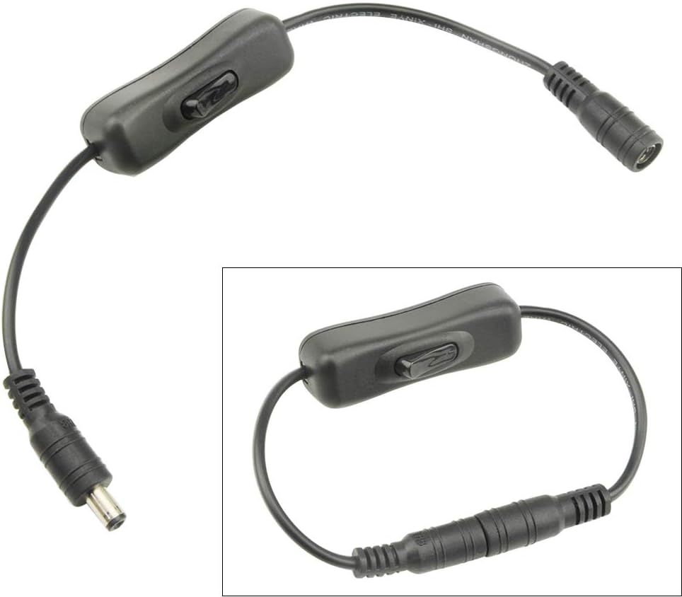 WMYCONGCONG 6 PCS DC 12V DC Switch Cable On/Off 5.5x2.1mm DC Switch Jack Connector Cable Male to Female for LED Strip Light CCTV Camera - Image 3