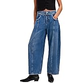 Kedera Women's Baggy Barrel Jeans Boyfriend Wide Leg Cropped Denim Pants Mid Rise Y2K Jeans Ankle Pants Trouser 2024